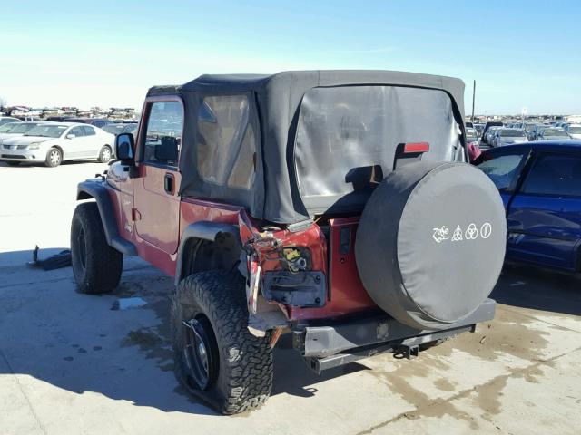 1J4FY19S1WP774040 - 1998 JEEP WRANGLER / MAROON photo 3