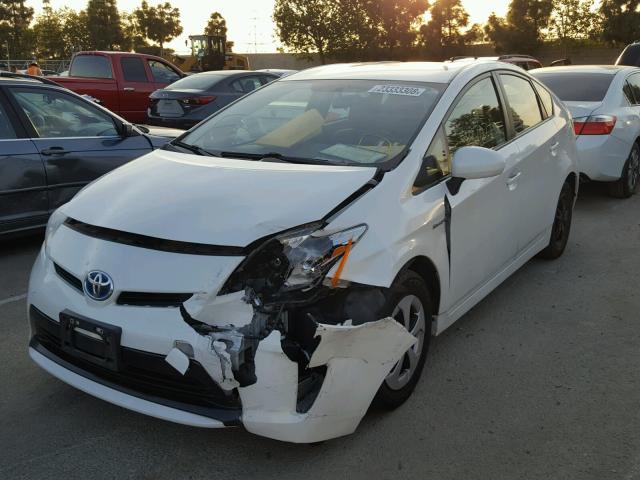 JTDKN3DUXC5447628 - 2012 TOYOTA PRIUS WHITE photo 2