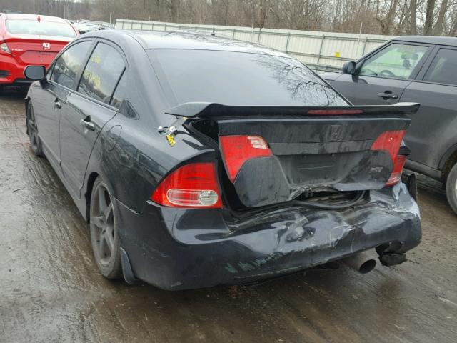 2HGFA55548H711475 - 2008 HONDA CIVIC SI BLACK photo 3