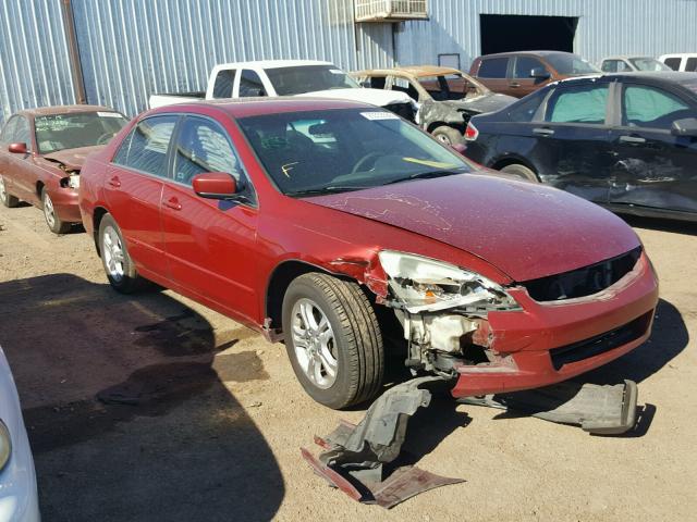 1HGCM56367A023627 - 2007 HONDA ACCORD SE RED photo 1