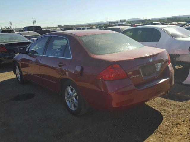 1HGCM56367A023627 - 2007 HONDA ACCORD SE RED photo 3