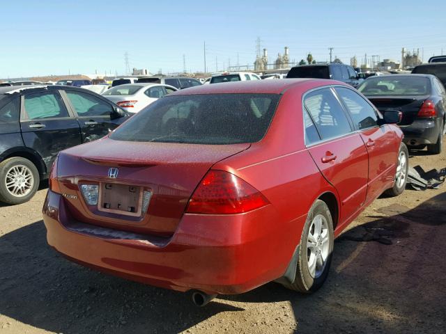 1HGCM56367A023627 - 2007 HONDA ACCORD SE RED photo 4