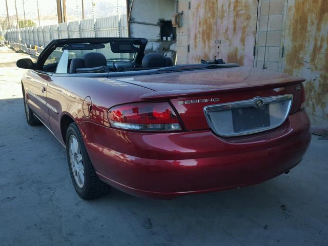 1C3EL75R24N154090 - 2004 CHRYSLER SEBRING GT RED photo 3