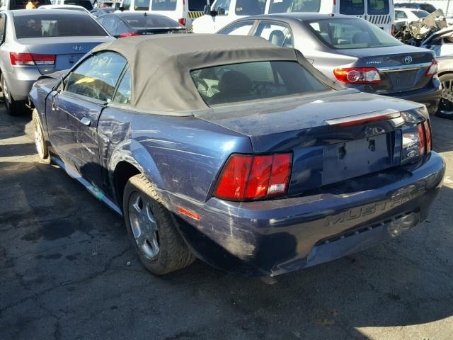 1FAFP44463F425692 - 2003 FORD MUSTANG BLUE photo 3