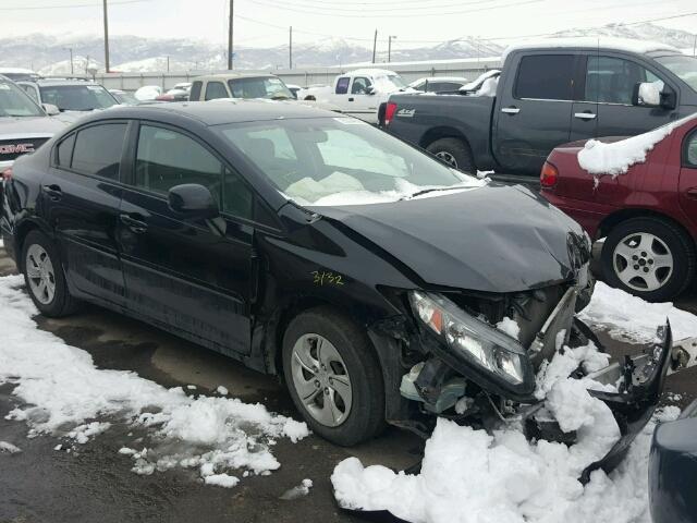 2HGFB2F54DH513855 - 2013 HONDA CIVIC LX BLACK photo 1