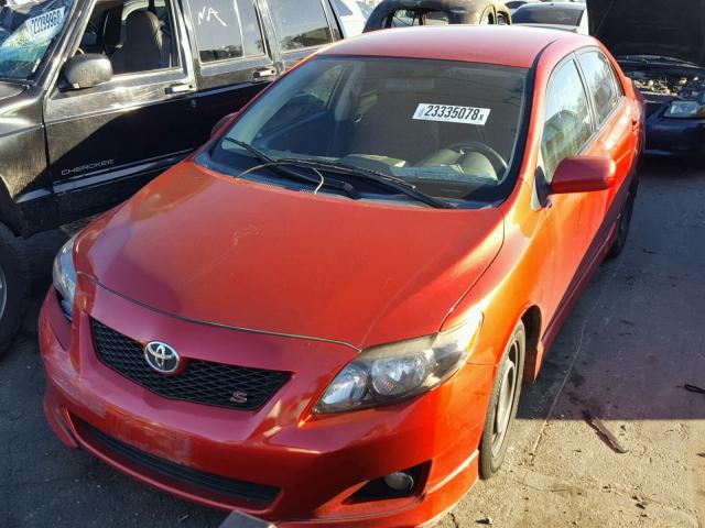 1NXBU40E19Z083634 - 2009 TOYOTA COROLLA BA RED photo 2