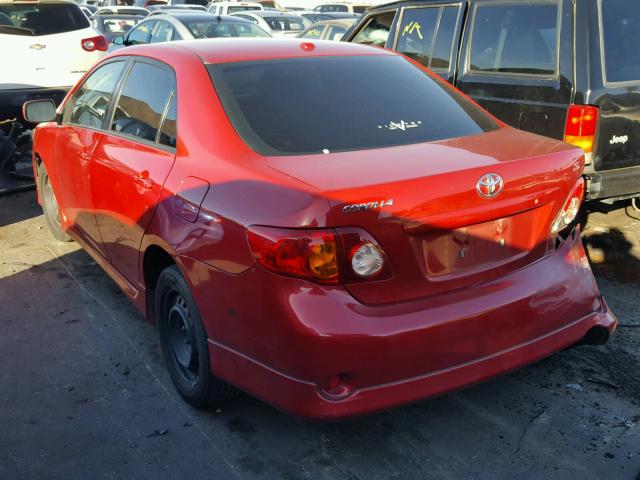 1NXBU40E19Z083634 - 2009 TOYOTA COROLLA BA RED photo 3