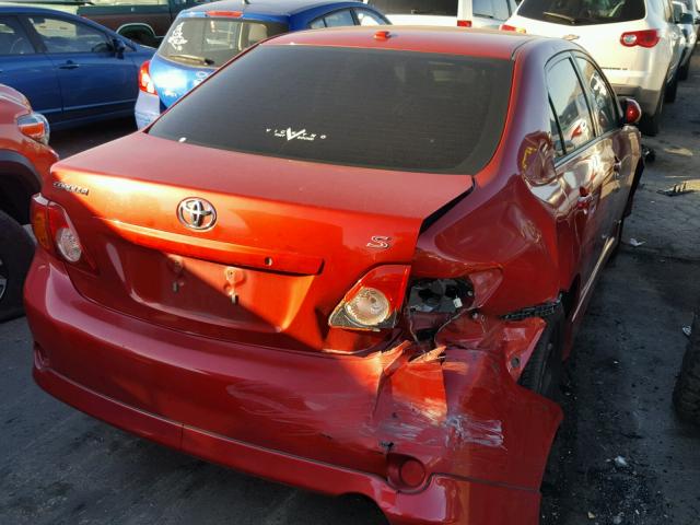 1NXBU40E19Z083634 - 2009 TOYOTA COROLLA BA RED photo 4