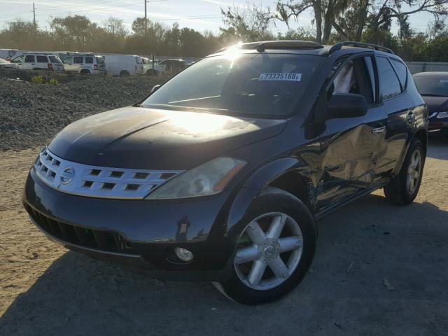 JN8AZ08T34W212696 - 2004 NISSAN MURANO SL BLUE photo 2