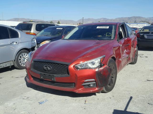 JN1BV7AP1FM344780 - 2015 INFINITI Q50 BASE RED photo 2