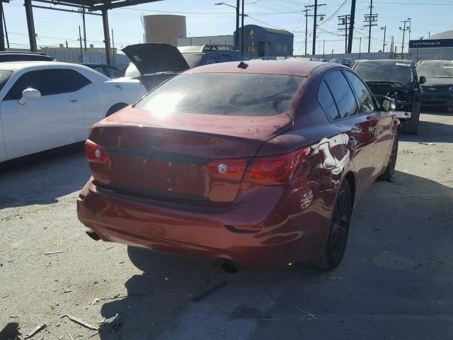 JN1BV7AP1FM344780 - 2015 INFINITI Q50 BASE RED photo 4