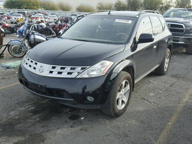 JN8AZ08T75W305402 - 2005 NISSAN MURANO SL BLACK photo 2