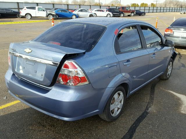 KL1TD56637B073220 - 2007 CHEVROLET AVEO BASE BLUE photo 4