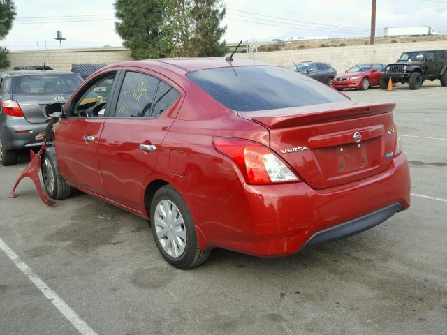 3N1CN7AP9FL881024 - 2015 NISSAN VERSA S RED photo 3