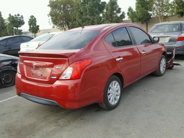 3N1CN7AP9FL881024 - 2015 NISSAN VERSA S RED photo 4