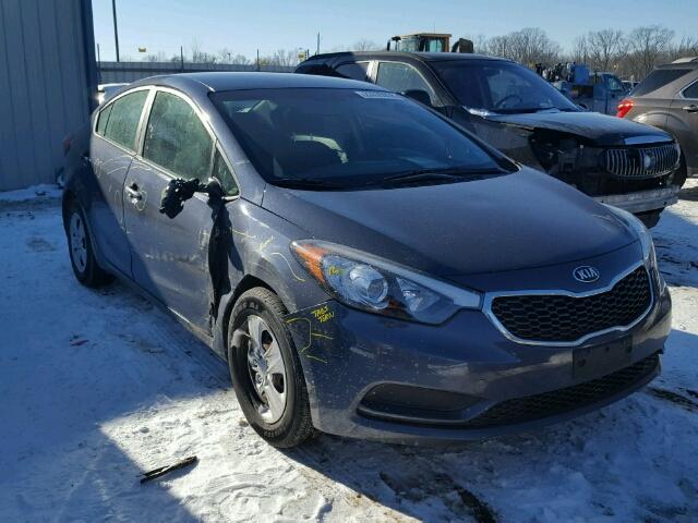 KNAFK4A64E5048283 - 2014 KIA FORTE LX BLUE photo 1