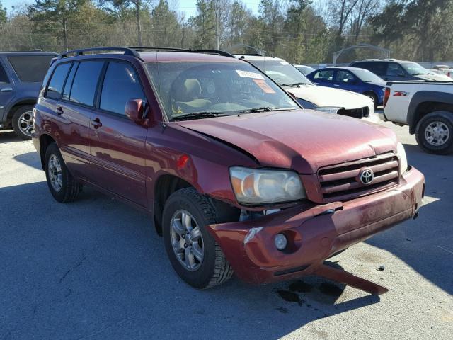 JTEDP21A460125832 - 2006 TOYOTA HIGHLANDER RED photo 1