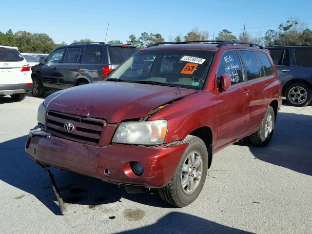 JTEDP21A460125832 - 2006 TOYOTA HIGHLANDER RED photo 2