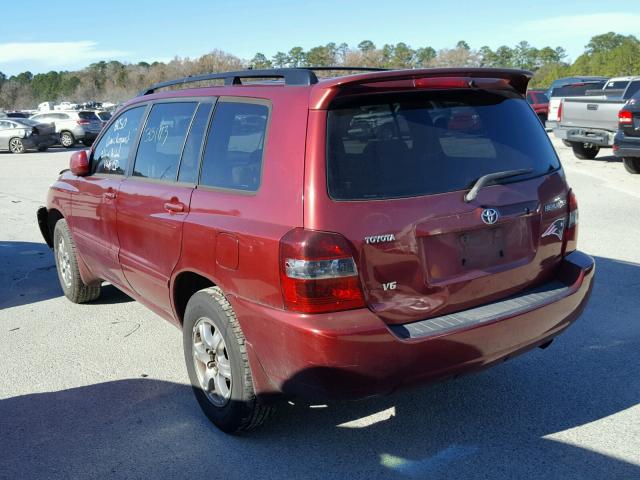 JTEDP21A460125832 - 2006 TOYOTA HIGHLANDER RED photo 3