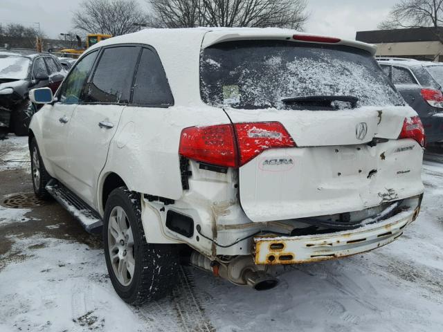 2HNYD28447H524262 - 2007 ACURA MDX TECHNO WHITE photo 3