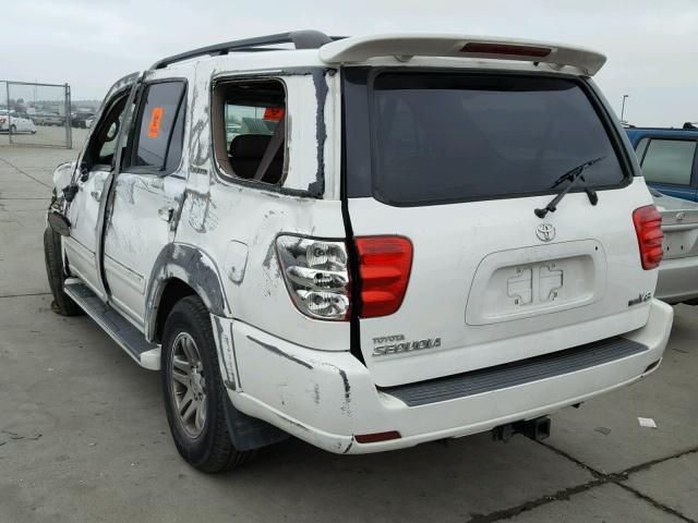 5TDZT38A04S211134 - 2004 TOYOTA SEQUOIA LI WHITE photo 3