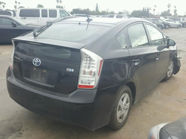 JTDKN3DUXA1284001 - 2010 TOYOTA PRIUS BLACK photo 4