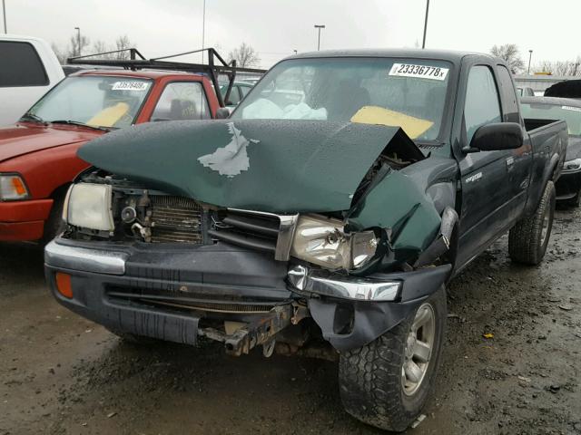 4TAWN72N6XZ560121 - 1999 TOYOTA TACOMA XTR GREEN photo 2