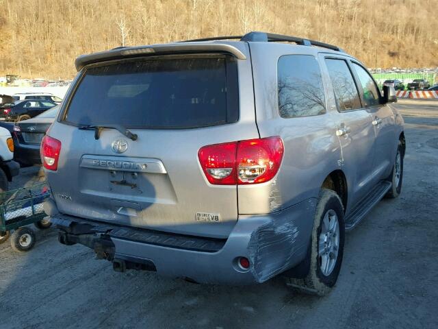 5TDBY64A08S021155 - 2008 TOYOTA SEQUOIA SR SILVER photo 4