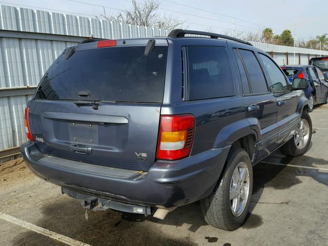 1J8GX58JX3C535319 - 2003 JEEP GRAND CHER BLUE photo 4