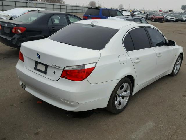 WBANE73587CM51304 - 2007 BMW 530 I WHITE photo 4