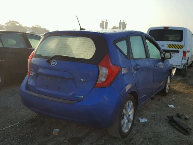 3N1CE2CPXEL407467 - 2014 NISSAN VERSA NOTE BLUE photo 4