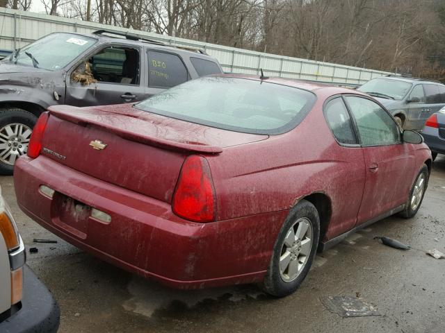 2G1WM15K869203305 - 2006 CHEVROLET MONTE CARL BURGUNDY photo 4