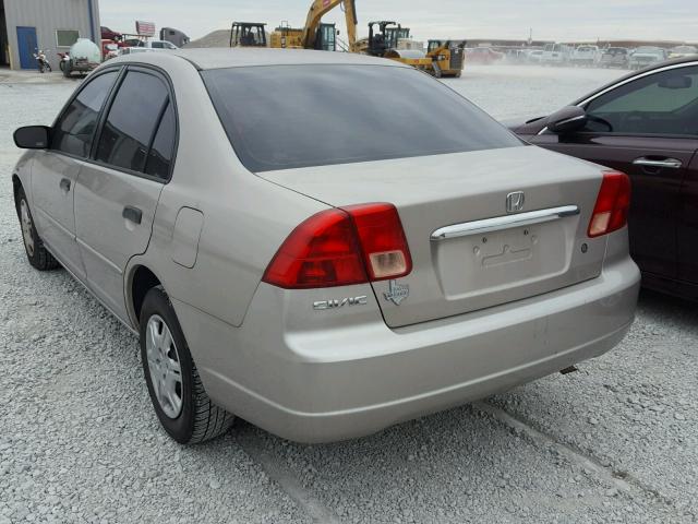 2HGES16561H586257 - 2001 HONDA CIVIC LX TAN photo 3