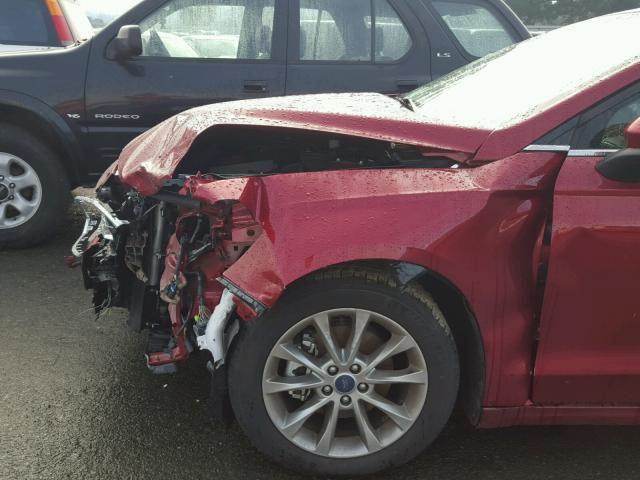 3FA6P0HD2HR294550 - 2017 FORD FUSION SE RED photo 9