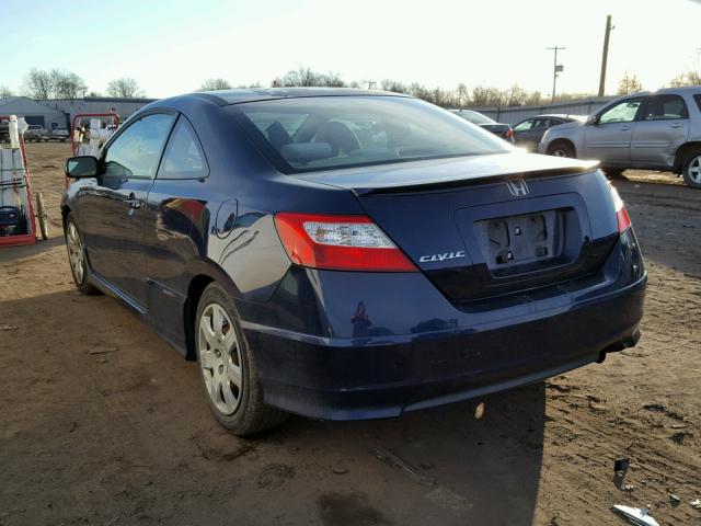 2HGFG12696H562143 - 2006 HONDA CIVIC LX BLUE photo 3