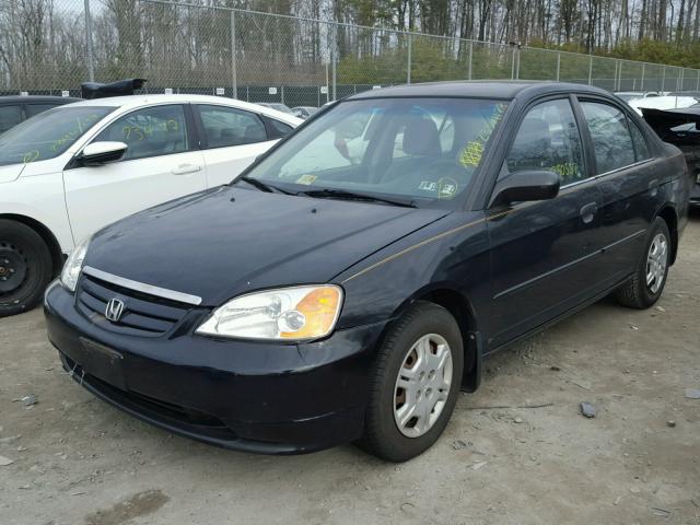 1HGES16501L061195 - 2001 HONDA CIVIC LX 黑色 照片 2