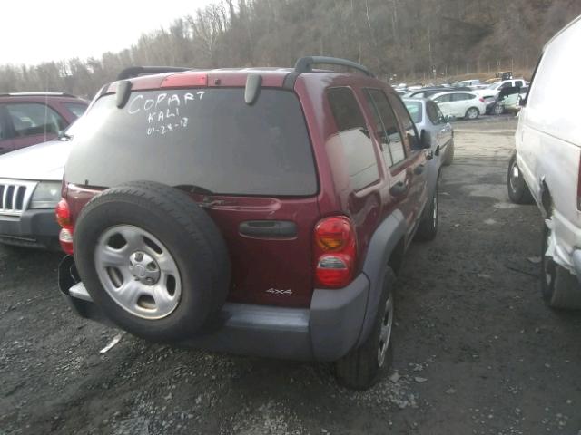 1J4GL48K73W633447 - 2003 JEEP LIBERTY SP RED photo 4