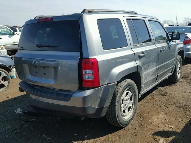 1C4NJPBA0ED533385 - 2014 JEEP PATRIOT GRAY photo 4