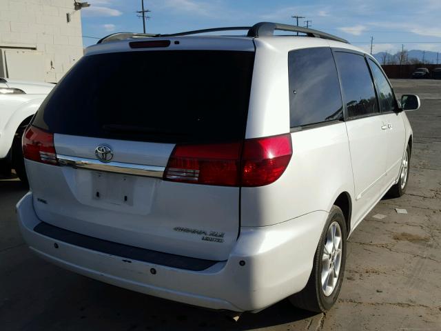 5TDZA22C54S180036 - 2004 TOYOTA SIENNA XLE WHITE photo 4