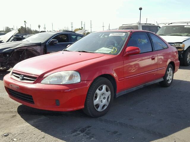 1HGEJ8240XL037741 - 1999 HONDA CIVIC EX წითელი ფოტო 2