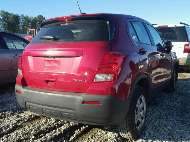 KL7CJKSB9FB192582 - 2015 CHEVROLET TRAX LS RED photo 4