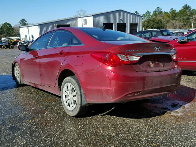 5NPEB4AC6BH276477 - 2011 HYUNDAI SONATA GLS RED photo 3