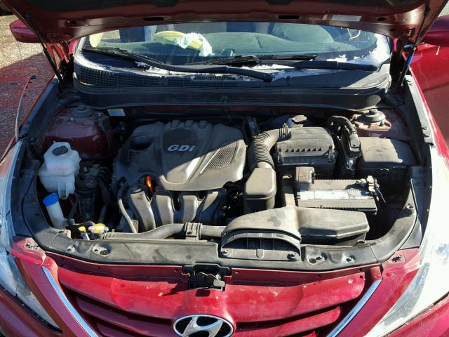 5NPEB4AC6BH276477 - 2011 HYUNDAI SONATA GLS RED photo 7