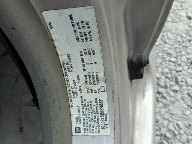 1GCCS148558288331 - 2005 CHEVROLET COLORADO BEIGE photo 10