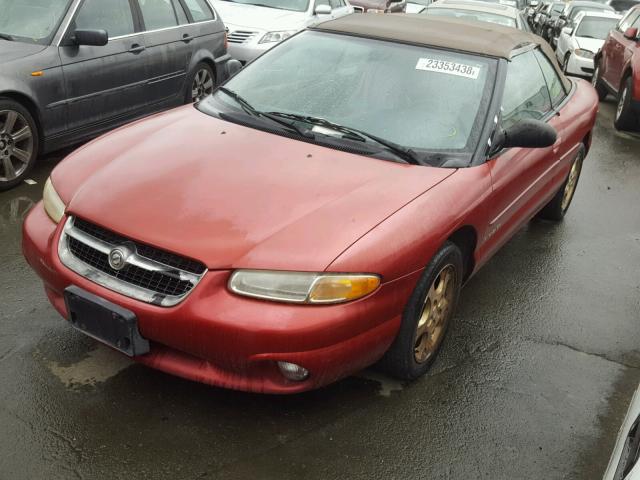 3C3EL55HXWT324713 - 1998 CHRYSLER SEBRING JX BURGUNDY photo 2