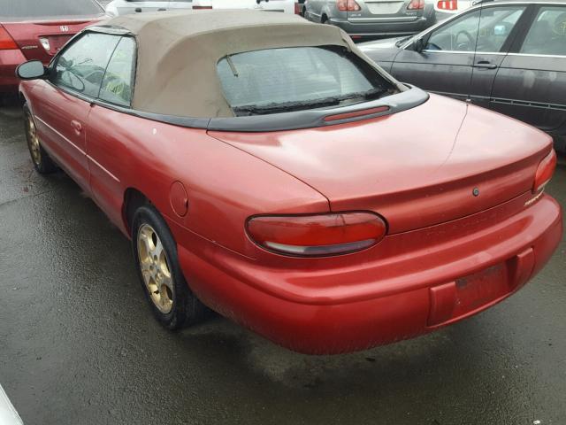 3C3EL55HXWT324713 - 1998 CHRYSLER SEBRING JX BURGUNDY photo 3