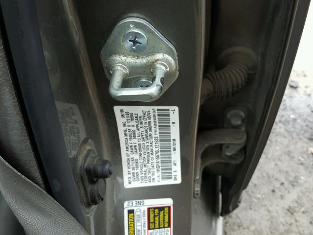 1HGFA15576L121523 - 2006 HONDA CIVIC LX SILVER photo 10