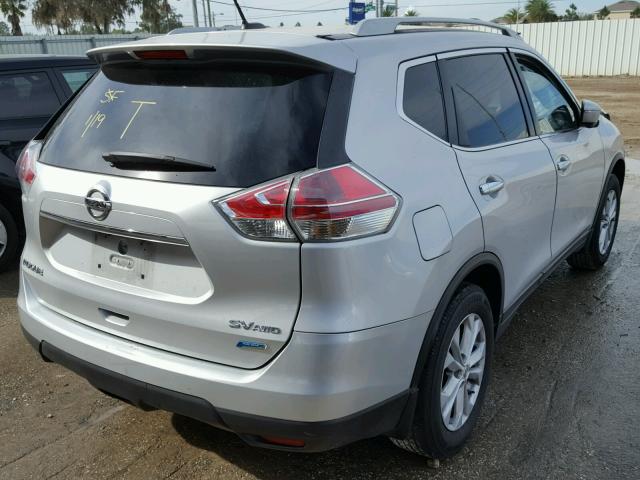 5N1AT2MV6EC805242 - 2014 NISSAN ROGUE S SILVER photo 4