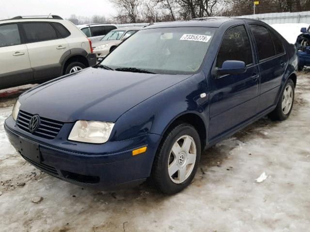 3VWSE69M32M165895 - 2002 VOLKSWAGEN JETTA GLS BLUE photo 2