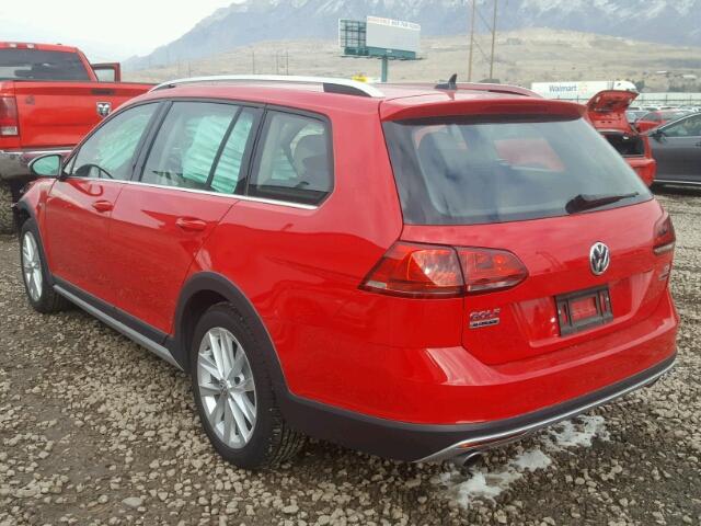 3VWH17AU9HM531293 - 2017 VOLKSWAGEN GOLF ALLTR RED photo 3